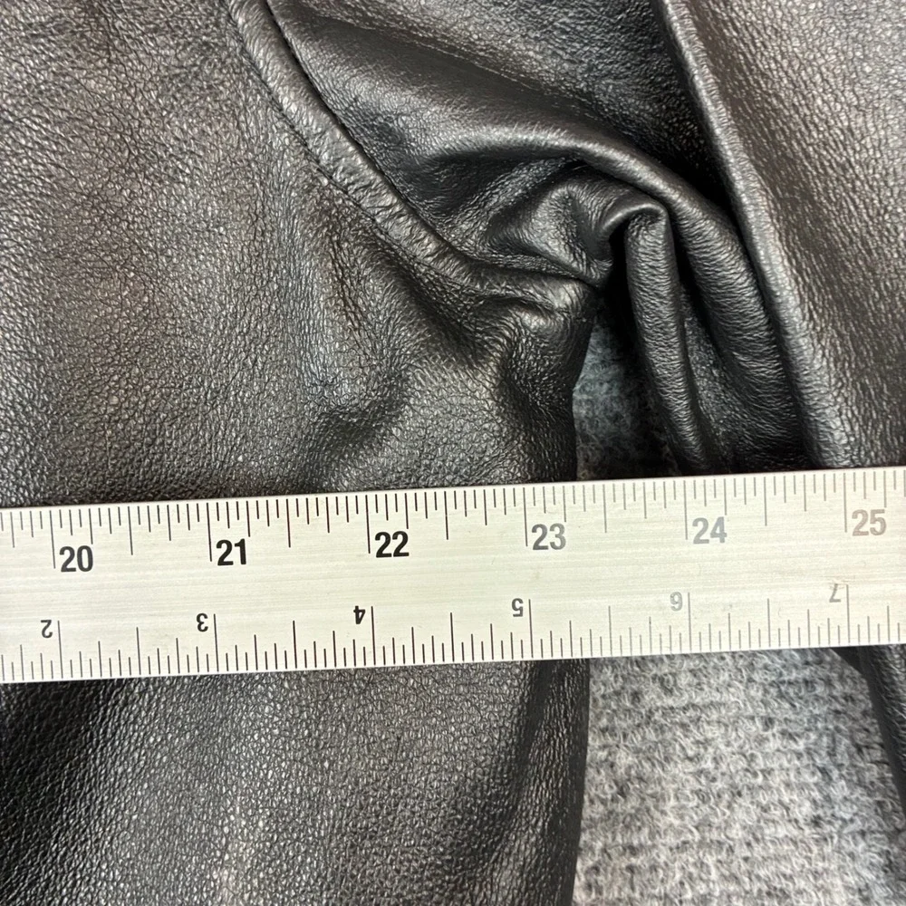 Raffaelo Leather Mens Black Zip Front Quilted Lined Jacket Coat Size M